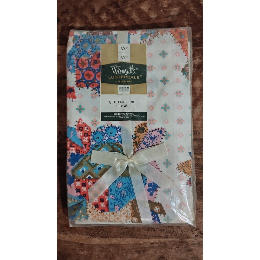 NOS - Vintage Wamsutta Country Cottage "Quilting Time" Pillowcase Set